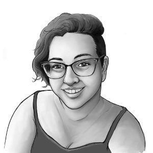 black and white portrait of Madeleine Ember